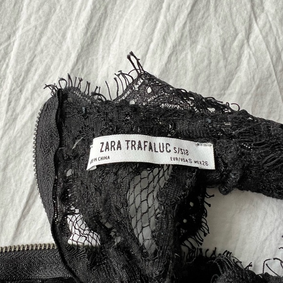 black Zara lacy top size S - Picture 4 of 4